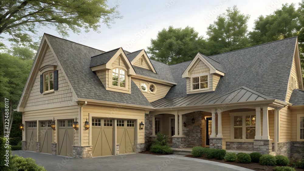 Elegant Suburban Home with Landscaped Yard and Multi-Car Garage Elegant Suburban Home with Landscaped Yard and Multi-Car Garage