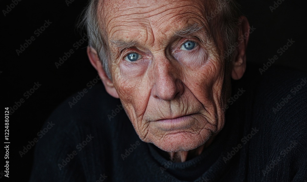 Portrait of Elderly Man with Kind Blue Eyes, Expressive Wrinkles, and Warm Gaze Capturing Wisdom and Serenity, Ideal for Age Diversity Concepts and Emotionally Engaging Visuals, Generative AI Portrait of Elderly Man with Kind Blue Eyes, Expressive Wrinkles, and Warm Gaze Capturing Wisdom and Serenity, Ideal for Age Diversity Concepts and Emotionally Engaging Visuals, Generative AI
