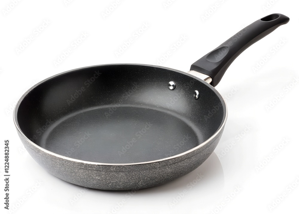 New frying pan isolated on white background. empty frying pan with nonstick surface isolated on white background New frying pan isolated on white background. empty frying pan with nonstick surface isolated on white background