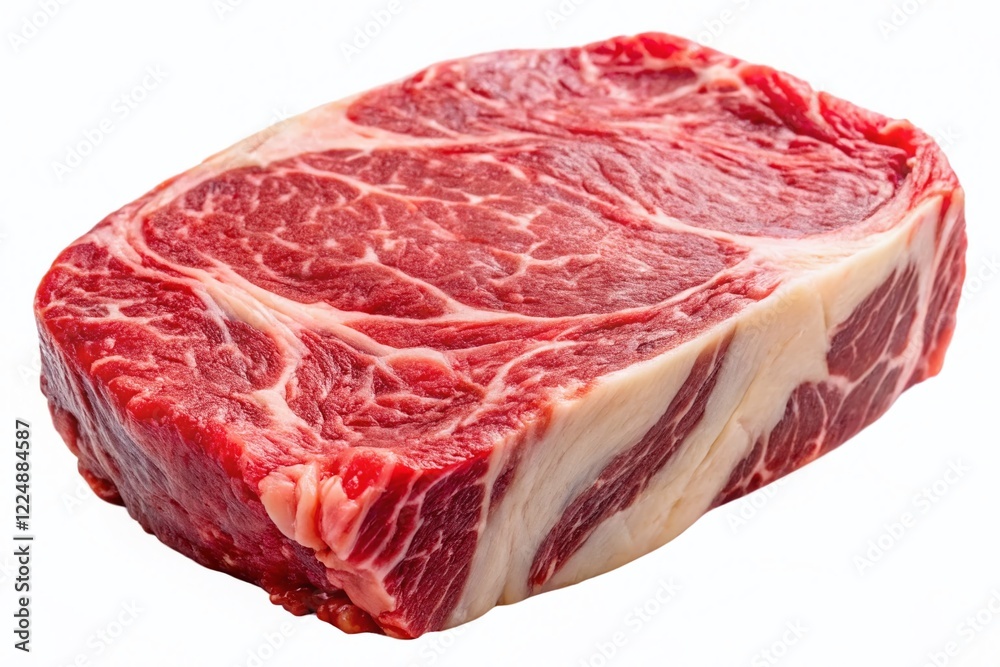 Obraz premium Raw Beef Steak, Isolated on White Background - High-Resolution PNG Image for Food Photography