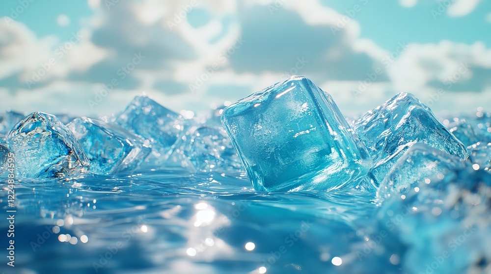 Obraz premium Ice cubes background
