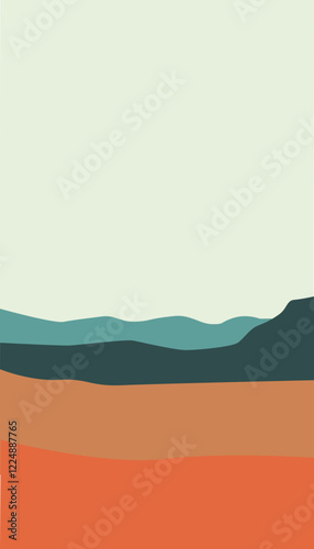 stacked gradient landscape in soothing mesa tones; vertical orientation