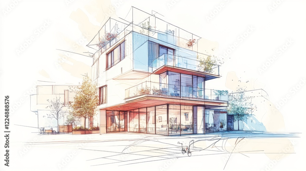 Obraz premium simple illustration of building, suitable for icon or symbol