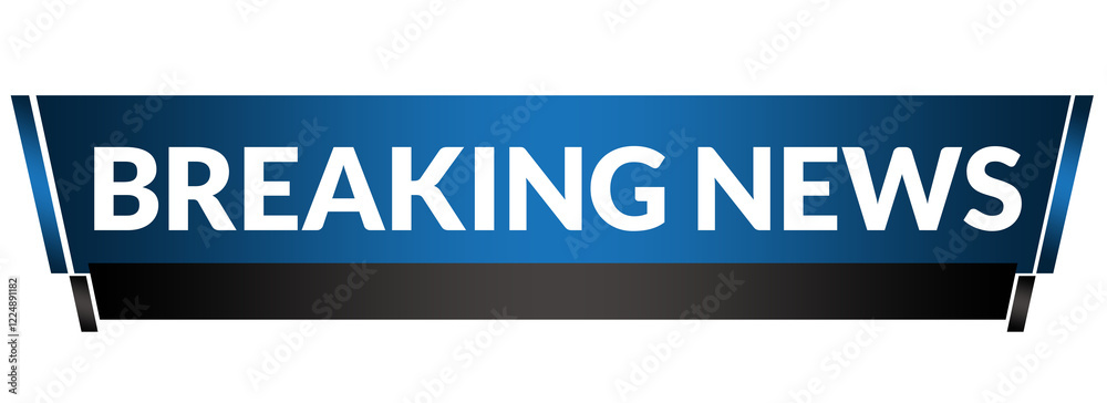 Blue Breaking News Label Banner title frame Blue Breaking News Label Banner title frame