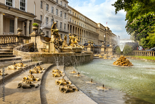 The wonderful Neptune fountain in Cheltenham town centre, England