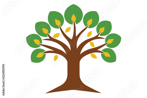Educational tree vector illustration symbolizing growth, learning, and knowledge with creative design.