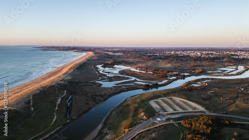 Gachere marshes in Brem sur Mer, Vendee, France photo