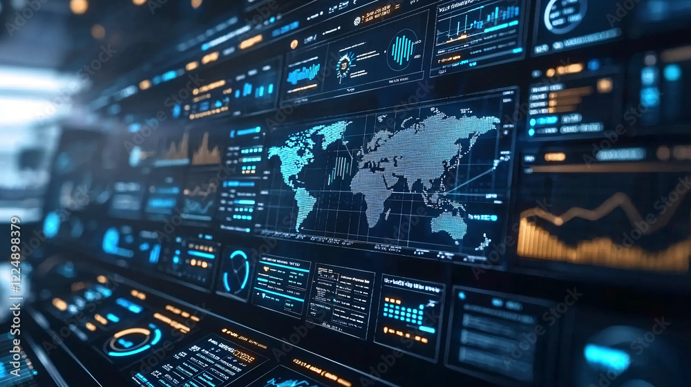 A digital dashboard displaying global economic indicators, such as GDP growth, inflation rates, and trade balances. A digital dashboard displaying global economic indicators, such as GDP growth, inflation rates, and trade balances.