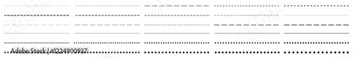 Dotted and dashed line dividers collection vector