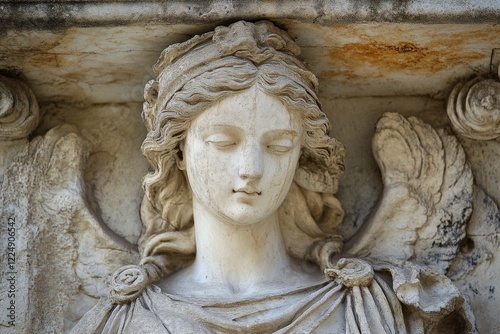 Vestal Virgin Temple. Ancient Stone Ruin in Roman Forum, Rome Italy photo