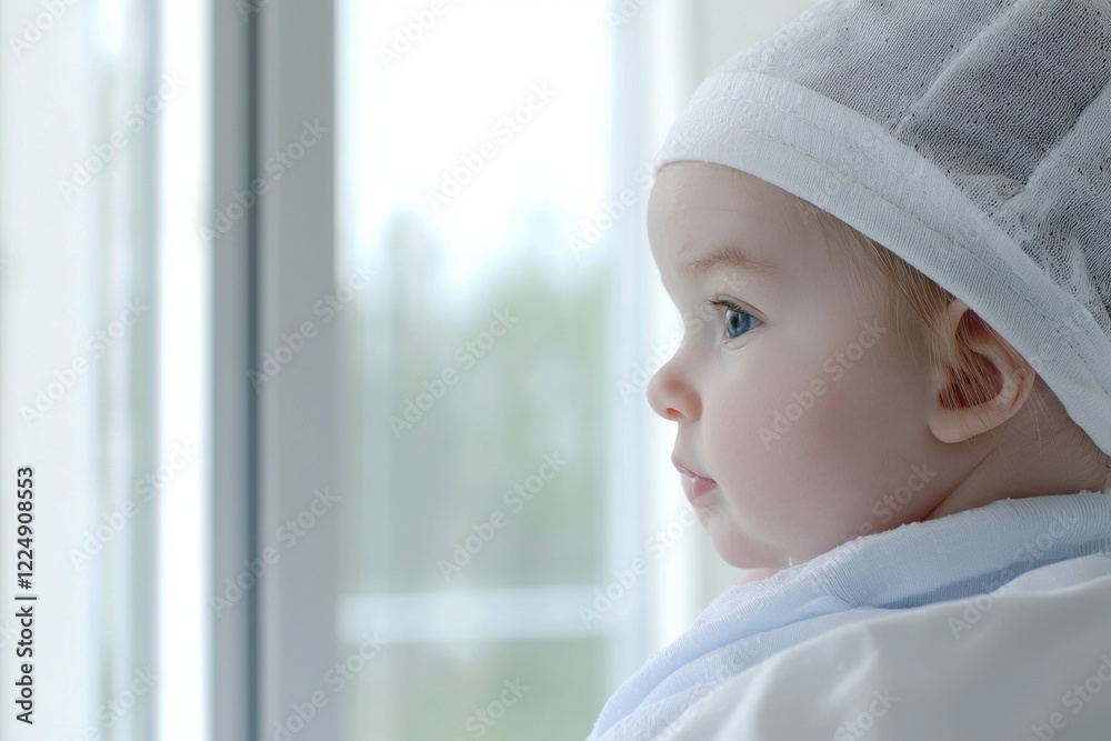 Mother Holding Her Newborn Baby in a Peaceful Environment by a Window Mother Holding Her Newborn Baby in a Peaceful Environment by a Window