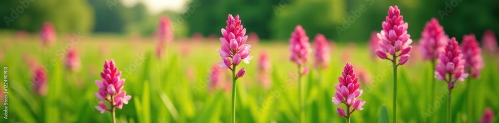 Tuberose flowers start to develop and expand in a lush green meadow, tuberose, nature Tuberose flowers start to develop and expand in a lush green meadow, tuberose, nature