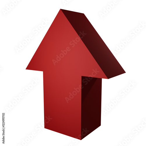 3D arrow icon red