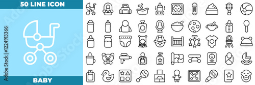Baby Line Editable Icons set