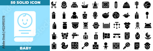 Baby Solid Editable Icons set