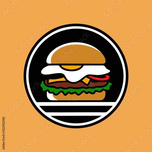 burger Logotype for restaurant or cafe or fast food. Vector illustration, Fast food logo