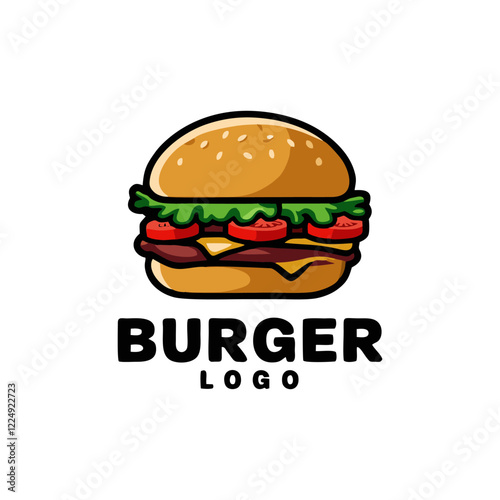 burger Logotype for restaurant or cafe or fast food. Vector illustration, Fast food logo