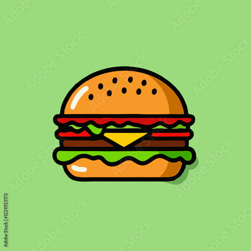 burger Logotype for restaurant or cafe or fast food. Vector illustration, Fast food logo