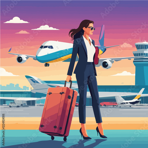 person with suitcase at the airport