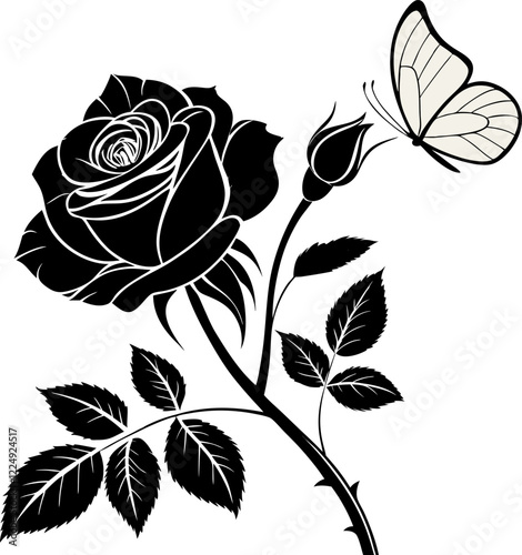 Vector Rose Silhouettes photo