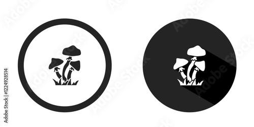 Mushroom logo. Mushroom icon vector design black color. Stock vector.