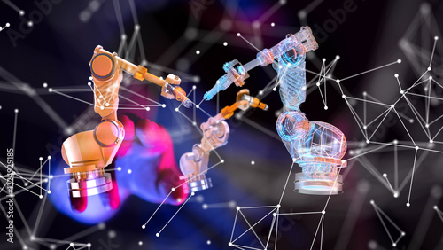 Neural network 3D illustrat...
