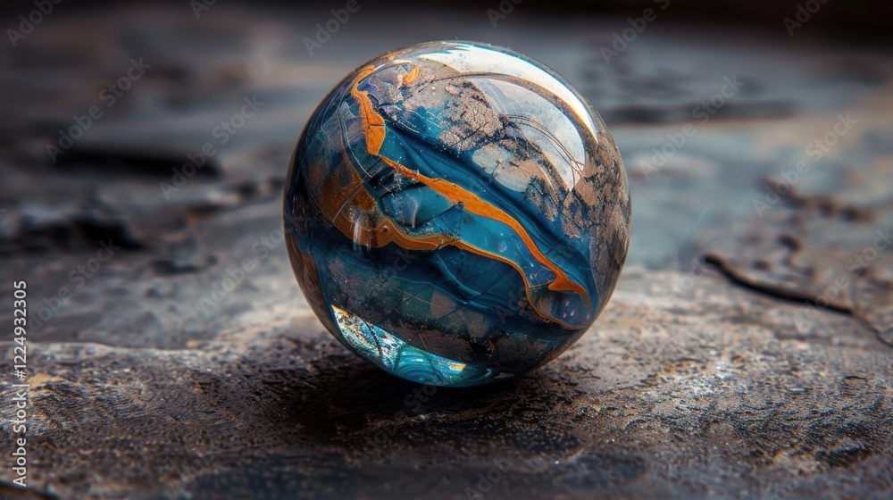 Marble: A small, round glass object used for games or decoration, valued for its smooth texture and variety of vibrant colors and patterns.
Marble: A small, round glass object used for games or decoration, valued for its smooth texture and variety of vibrant colors and patterns.