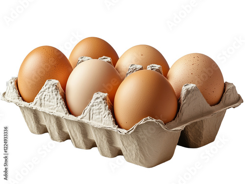 eggs in a box isolated on transparent background