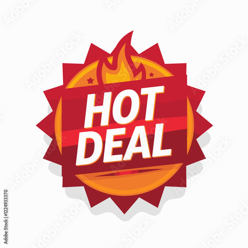 Hot Deal Promotional Badge with Flames