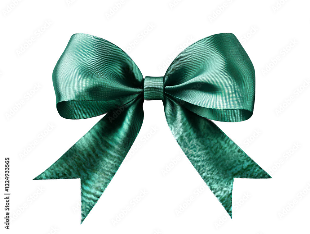 green ribbon bow isolated on transparent background green ribbon bow isolated on transparent background