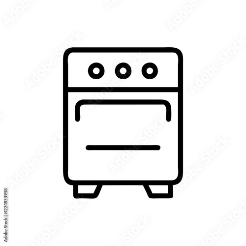 Outline icon of an oven on a transparent background for household appliances