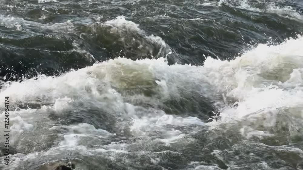 Powerful White Water Rapids Flowing in a River in slow motion. Powerful White Water Rapids Flowing in a River in slow motion.