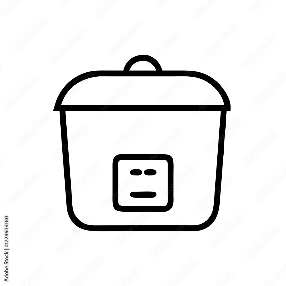 Outline icon of a rice cooker on a transparent background for household appliances Outline icon of a rice cooker on a transparent background for household appliances