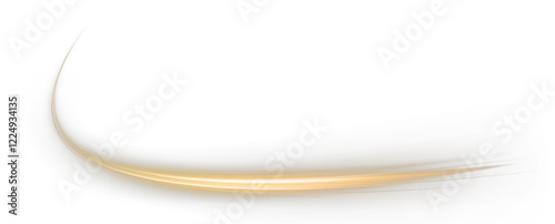 Elegant golden swirl on a white background. Shimmering yellow curl perfect for festive designs. Luxurious gold ribbon-like curve. Vector PNG for twirls, lines, curves, ropes, and stripe decorations.