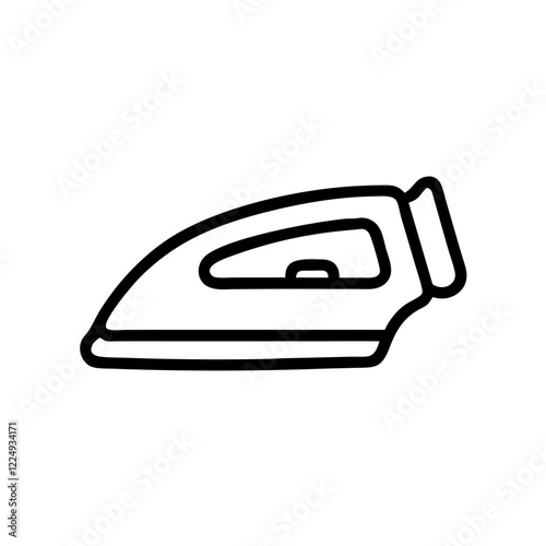 Outline icon of an iron on a transparent background for household appliances