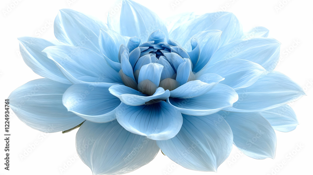 Obraz premium Light Blue Dahlia Flower Close Up Studio Shot