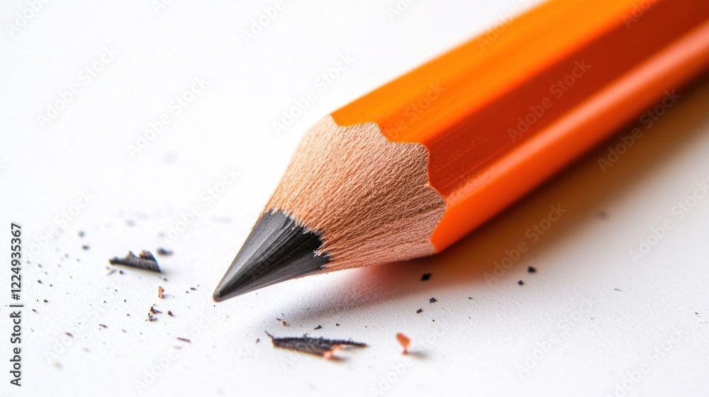 Close Up of Sharpened Pencil with Shavings Close Up of Sharpened Pencil with Shavings