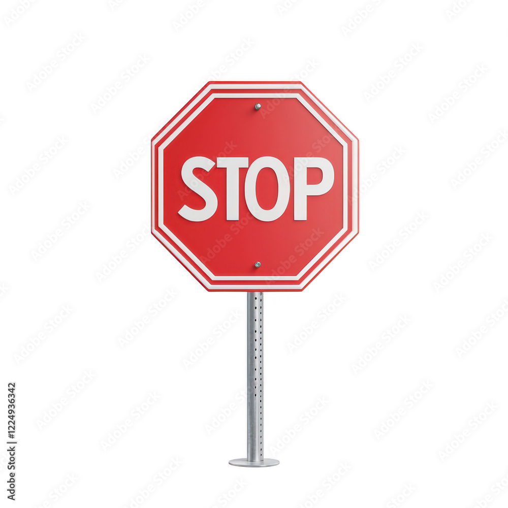 A bright red stop sign with bold white letters, symbolizing traffic control and safety. A bright red stop sign with bold white letters, symbolizing traffic control and safety.