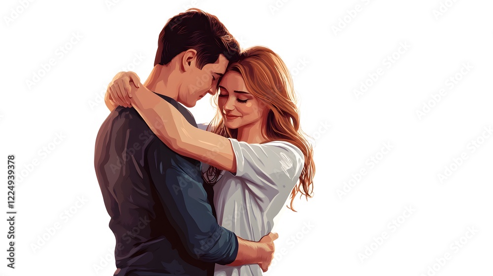 Couple embracing, tender moment, love and affection. Couple embracing, tender moment, love and affection.