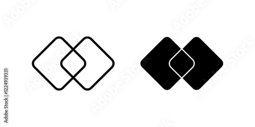 merge Icon set. Symbol isolated white background. vector illustration. color editable.