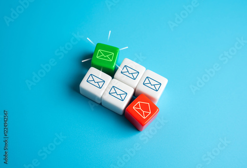 Email inbox with incoming letters. New and read message. Start sorting through mail. Manage email inbox efficiently. Prioritize tasks,