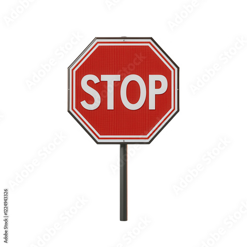 A vibrant stop sign indicating a full stop for vehicles and pedestrians.