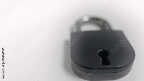 High-Security Black Padlock Isolated on White Background Safety Security photo