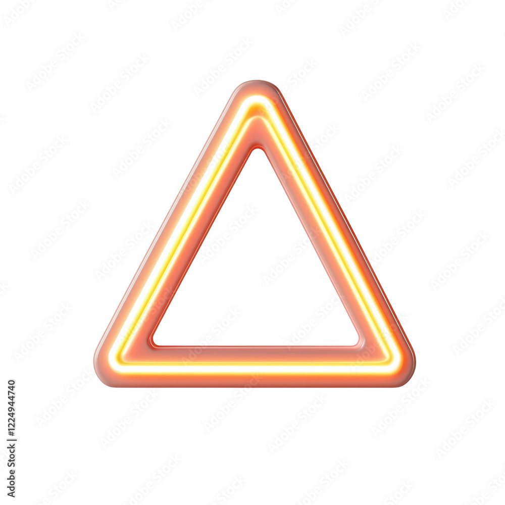 Bright neon triangle shape with glowing edges for vibrant graphic designs., isolated on a transparent background. Bright neon triangle shape with glowing edges for vibrant graphic designs., isolated on a transparent background.