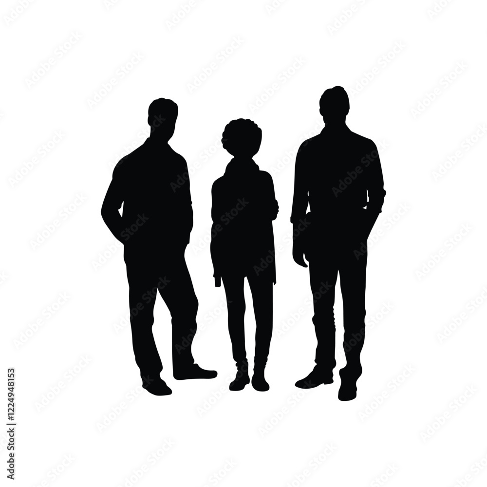 Silhouette Characters of People in Casual and Professional Poses. Silhouette Characters of People in Casual and Professional Poses.