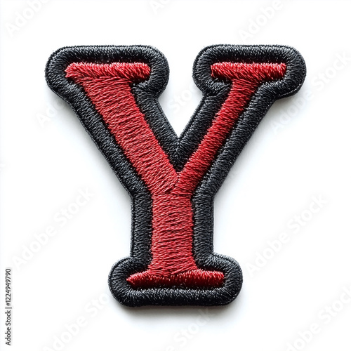 A logo text Y embrodiery patch on white background. photo