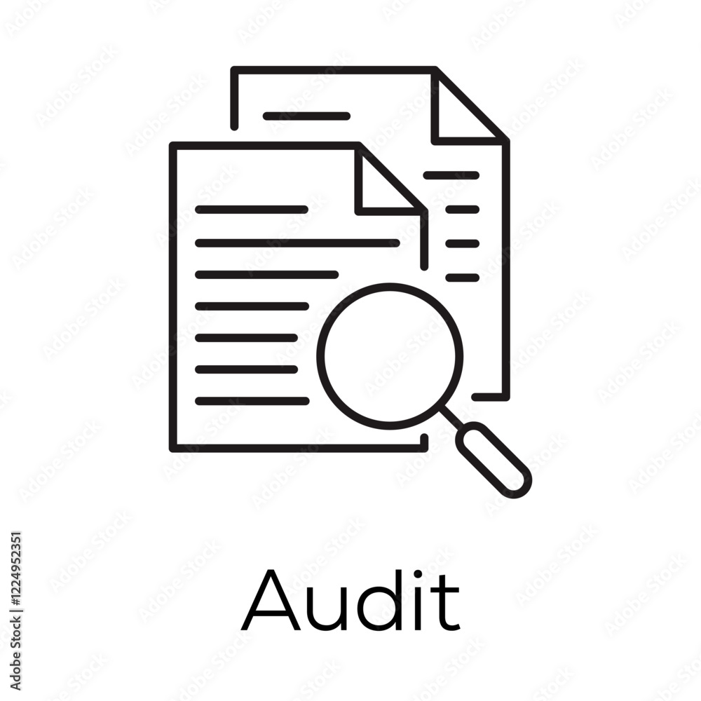 Audit Icon – Representing System Review and Compliance Verification- Vector editable stroke Line icon Audit Icon – Representing System Review and Compliance Verification- Vector editable stroke Line icon