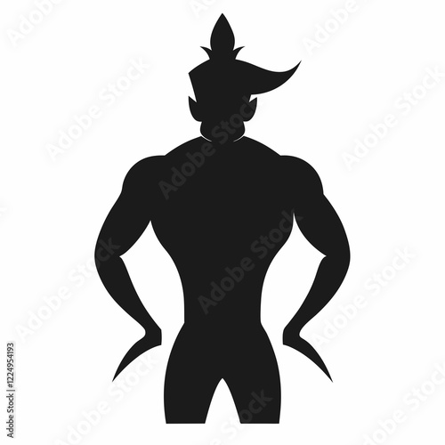 Silhouette vector design of a warrior