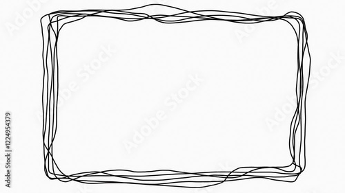 Hand-drawn animated frame. This looping stop-motion animation features a sketchy, wiggly rectangular border.  Perfect for adding a playful, quirky touch to your videos, presentations, or social media 