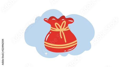4K video Footage with Money Bag background Illustration. Video animated Cute Cartoon with Money Bag for Chinese New Year Day Decoration
